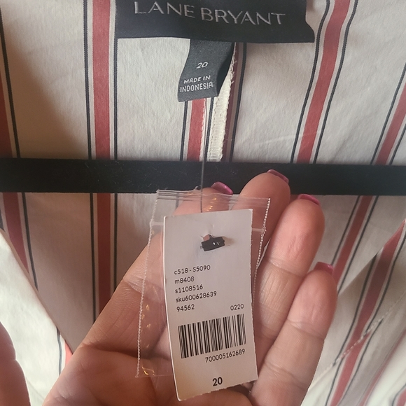 NWT Striped Peplum Wrap Blouse Lane Bryant 20 - Picture 2 of 4